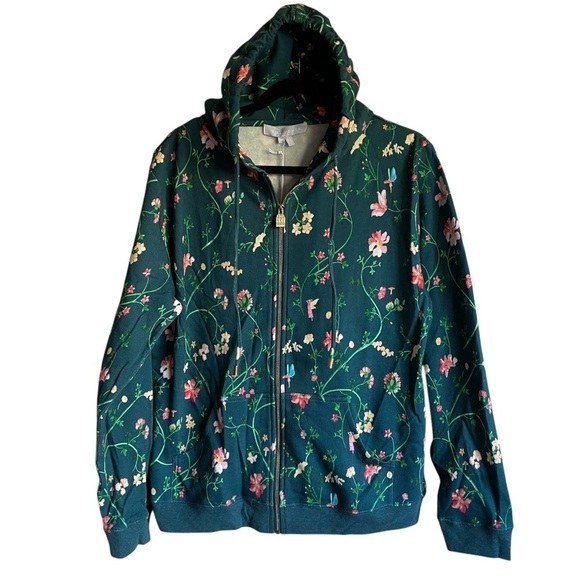 Hill House The Allie Zip Up Sweatshirt Hoodie Jacket in Moody Floral NWT - Picture 4 of 12